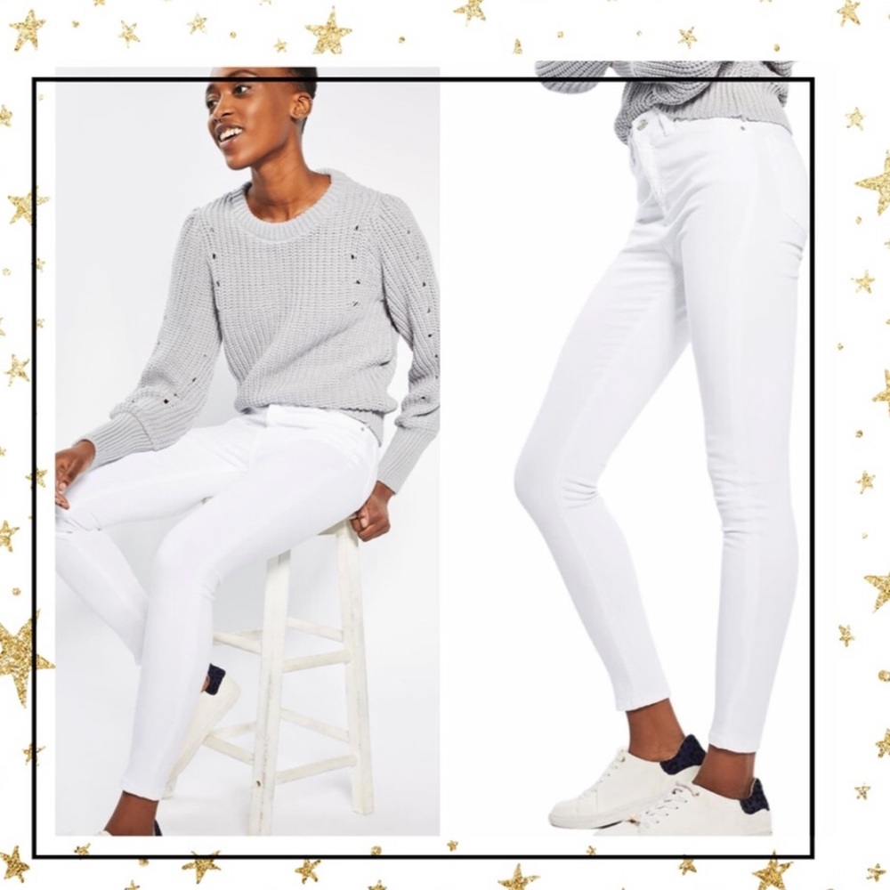 Topshop Jamie White high waist skinny jeans (L1/7)